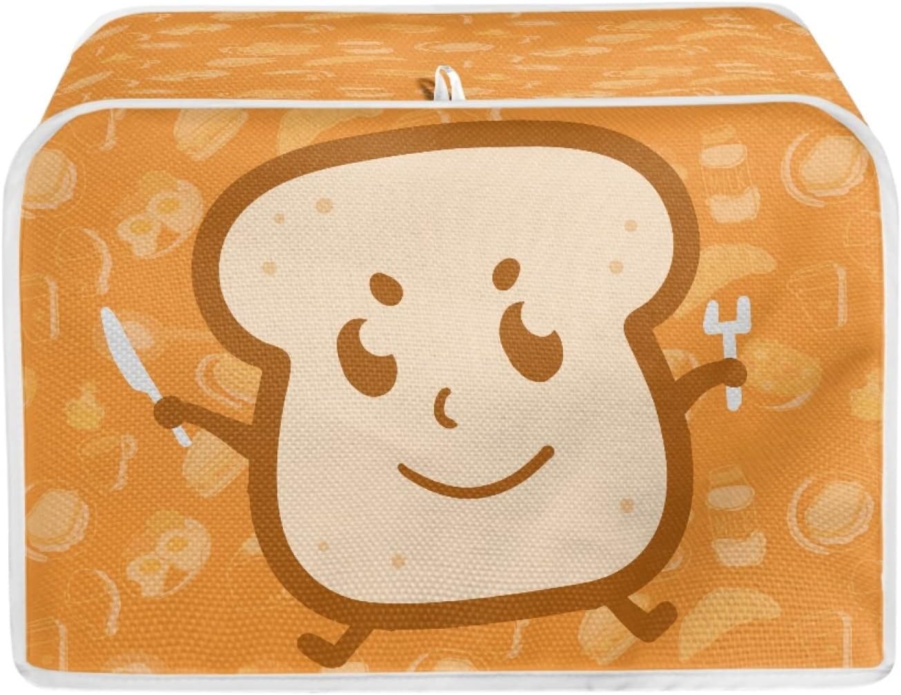 Cartoon Toaster Design 4 Slice Cover, Decorative Small Kitchen Appliance Dust and Fingerprint Protection