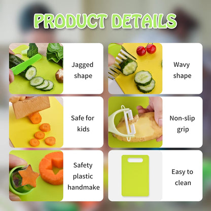 Montessori Kids Kitchen Knife Set, 13 Pieces Wooden Knives for Real Cooking, Includes 4 Toddler Safe Knives & Cutting