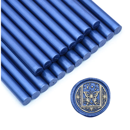SWANGSA 20 Pieces Glue Gun Sealing Wax Sticks Navy Blue for Wax Seal Stamp, Great for Wedding Invitations, Cards, Envelopes, Wine Packages, Gift Wrapping (Navy Blue)