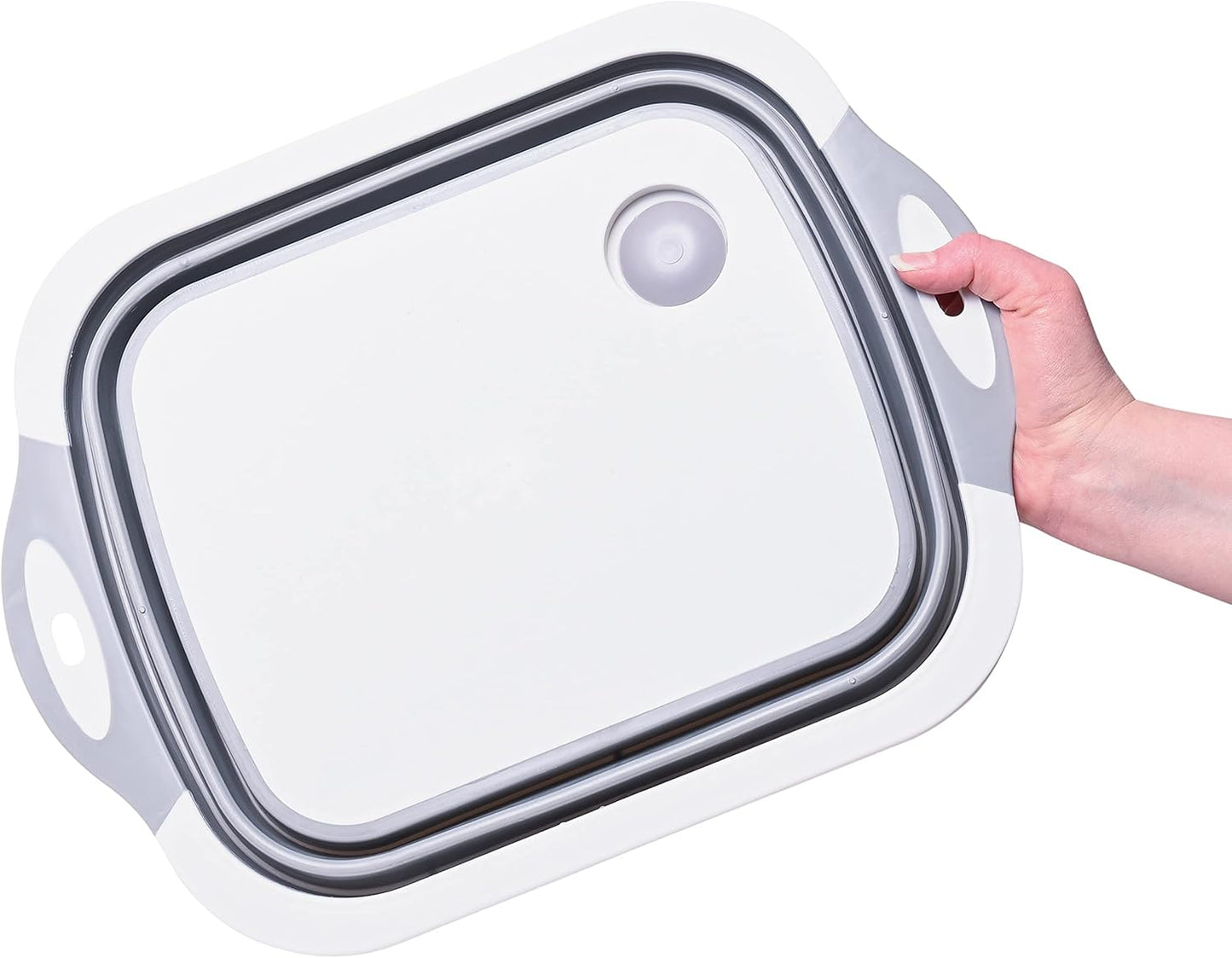 Cheer Collection Collapsible Cutting Board - Silicone Foldable Non-Slip Chopping Board with Drainage Hole