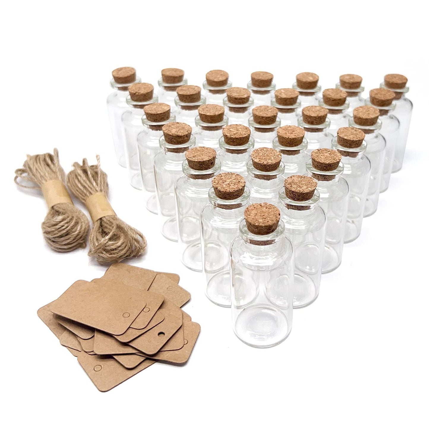 Goiio 80 Pack 20 ML Glass Bottles with Cork Stoppers Mini Small Glass Bottles, for Wedding Favors, Crafts Home Decorations