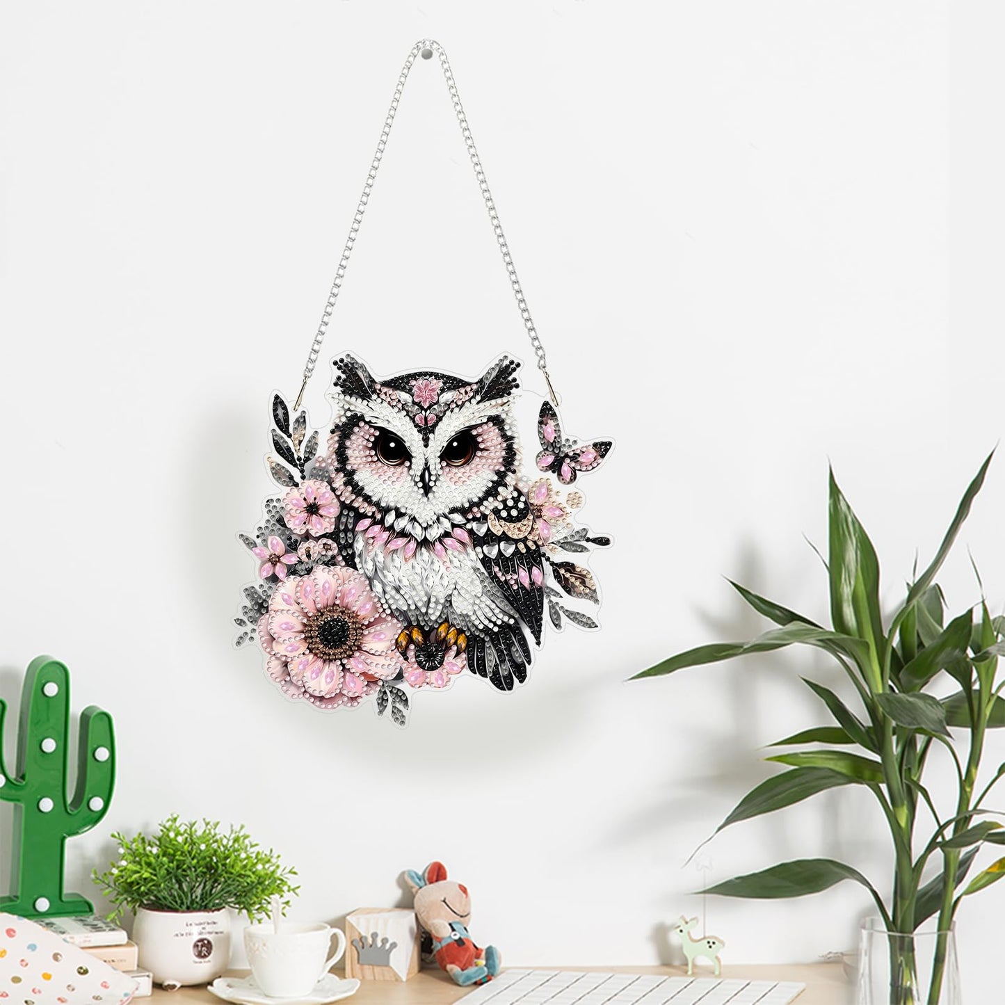 ZeeLionArt Bird Hanging Diamond Art Kits for Adults Pendant Suncatcher, Special Shaped Crystal DIY Pearl Diamond Painting Kits for Adults, Spring Summer Window Wreath Decor 7.6x7.7 Inch