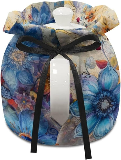 Hippie Floral Tea Pots Cosy Cotton Kettle Dust Cover, Insulated Breakfast Pot Cover for Kitchen Tea Cozies