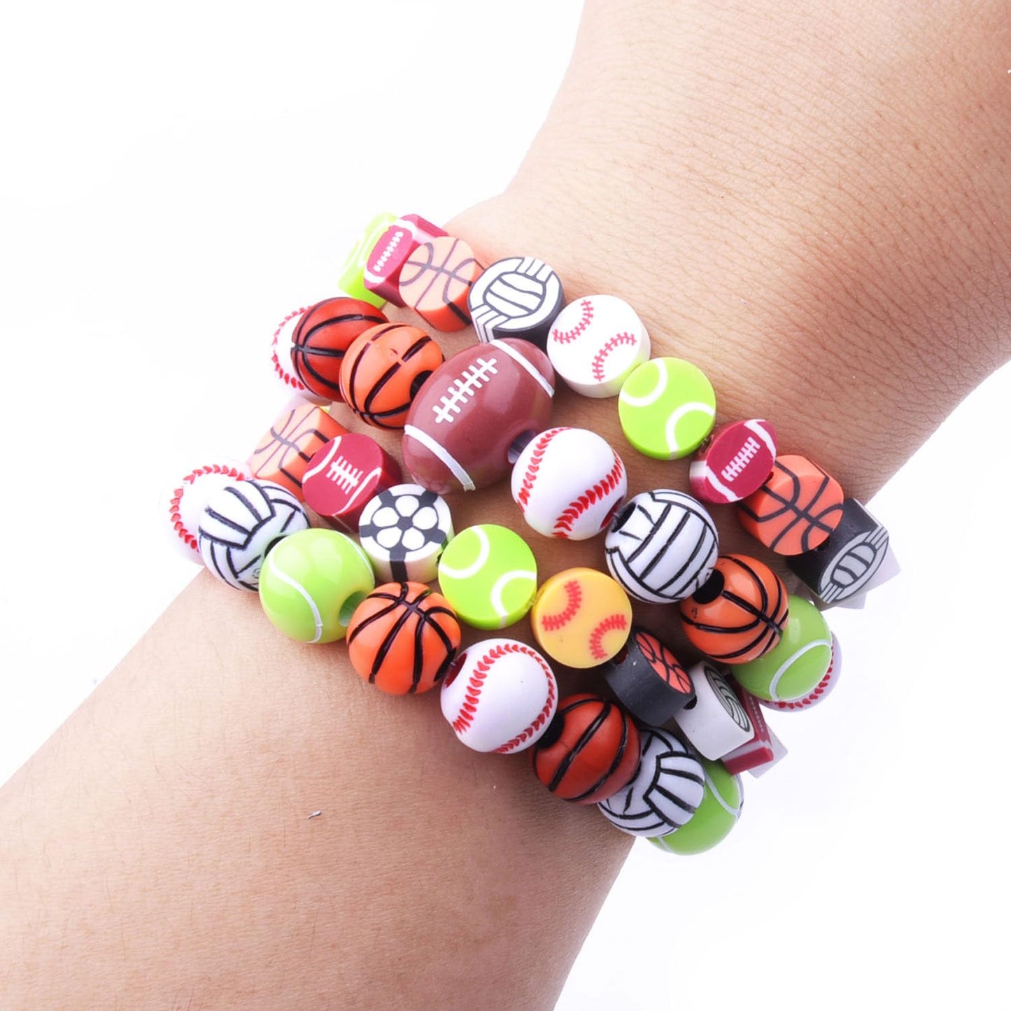 BBita 1600PCS Softball Sports Ball Polymer Clay Beads Charms for Friendship Bracelets Making Kit Cute Fun Beads DIY Arts Crafts Birthday Gifts for Kids Girls Softball Bead