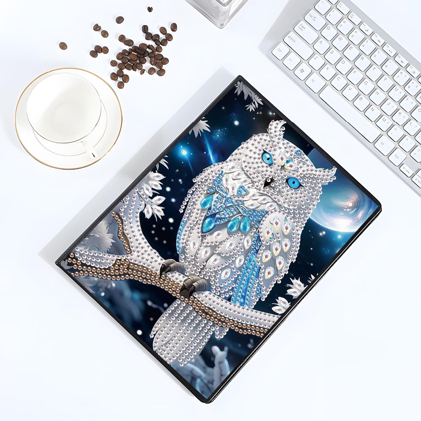 DCIDBEI Diamond Painting Owl A5 Notebook Kit for Adults - Modern Style, Multicolor, Non-Foldable
