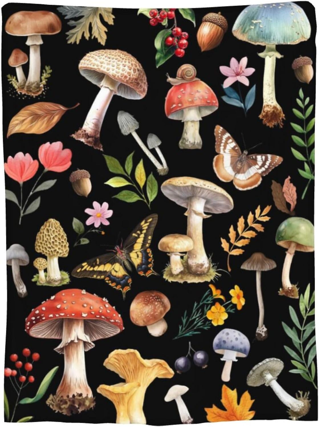 Knerova Cozy 40"x50" Mushroom Blanket - Ultra Soft Mushroom Throw Blanket, Super Fuzzy Plush Fleece Warm Stuffed Animal