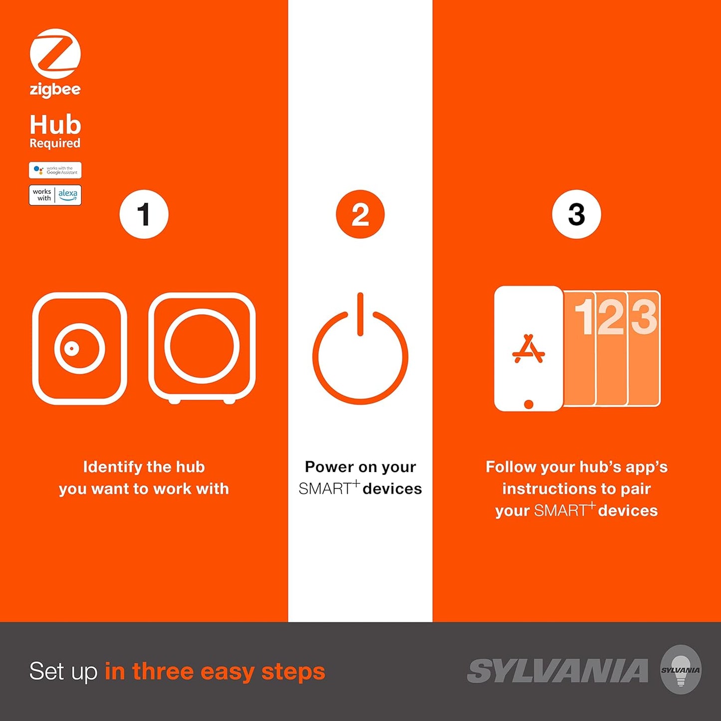 SYLVANIA SMART+ ZigBee Full Color and Tunable White A19 LED Bulb, Works with SmartThings, Wink, and Amazon Echo Plus, Hub Needed for Amazon Alexa and Google Assistant, 1 Count (Pack of 1) , Full Color