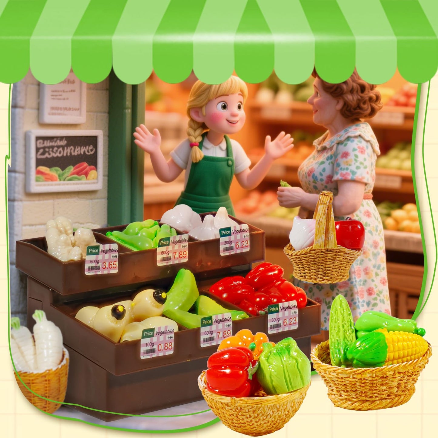 Miniature Food Mini Vegetables Miniature Food Mini Bread (Vegetables)