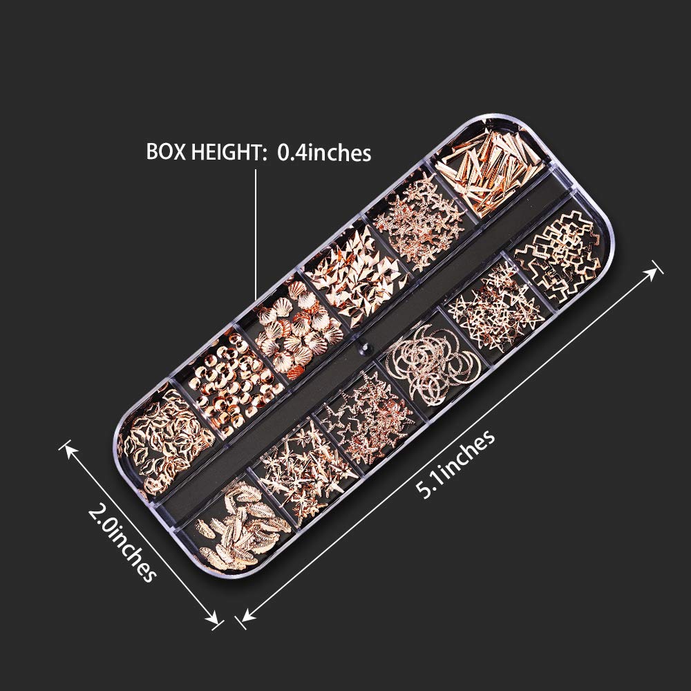 Artdone 12 boxes Nail Rhinestones Glitter,Nail Gems Nail Diamonds,Nail Art Studs Nail Crystals Nail Sequins for Nails Kit with 1 Tweezers and 3 Pen for Nail Art Supplies Accessories