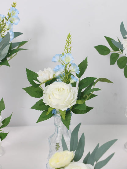 6Pcs Rinlong Assorted Flower Centerpieces for Wedding Tables Centerpiece Bridesmaid Bouquets Baby Nursery Shelf Mantel