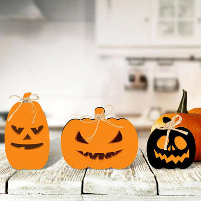 Whaline 3Pcs Unfinished Fall Pumpkin Wooden Cutout with Natural Raffia Pumpkin Shaped Tiered Tray Decor Pumpkin Wooden Table Sign for Autumn Thanksgiving Halloween Home Office Table Decor DIY Crafts