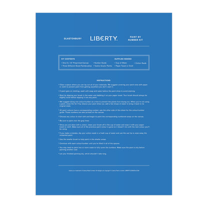 Galison Liberty Glastonbury – DIY 9 x 12 Paint by Number Kit with Iconic Liberty Print Art for Beginners and Experts Includes Paint and Brushes