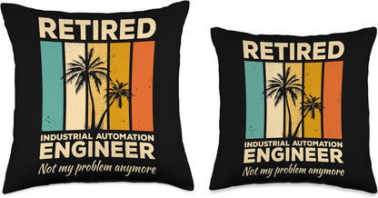 Retired Industrial Automation Engineer Not My Problem Throw Pillow, 18x18, Multicolor