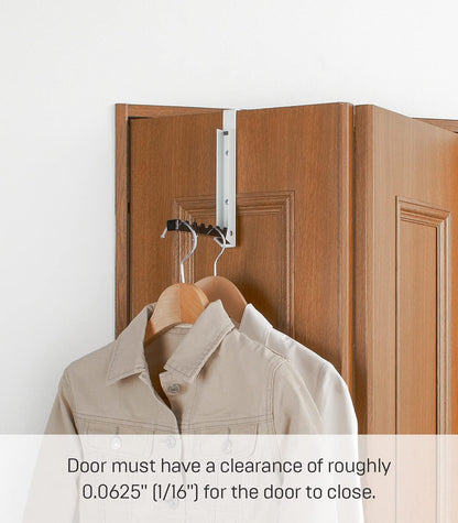 Yamazaki Over The Door Hooks, Alloy Steel, Folding Hanging Coat Rack, Black 7162