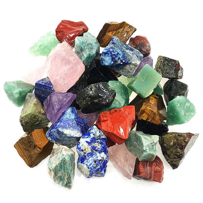 UFEEL 3 LB Bulk Rough Stone Mix Large 1" Natural Raw Crystals for Tumbling Cabbing Polishing Wire Wrapping