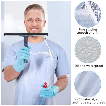 JaGely 12 Pieces Plastic Apron Waterproof, Unisex 43 x 27 Inch Heavy Duty PVC Apron for Dishwashing, Halloween, Kitchen (Clear)