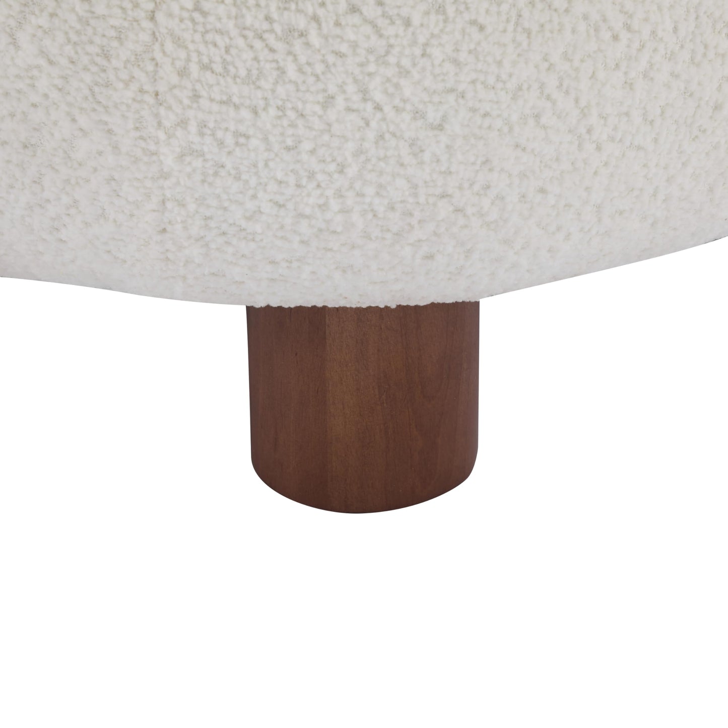 Merax Modern Boucle Accent Chair, Upholstered Barrel Armlesschair with Solid Wood Legs, Comfy Lounge Reading Chair for Living Room Bedroom, White