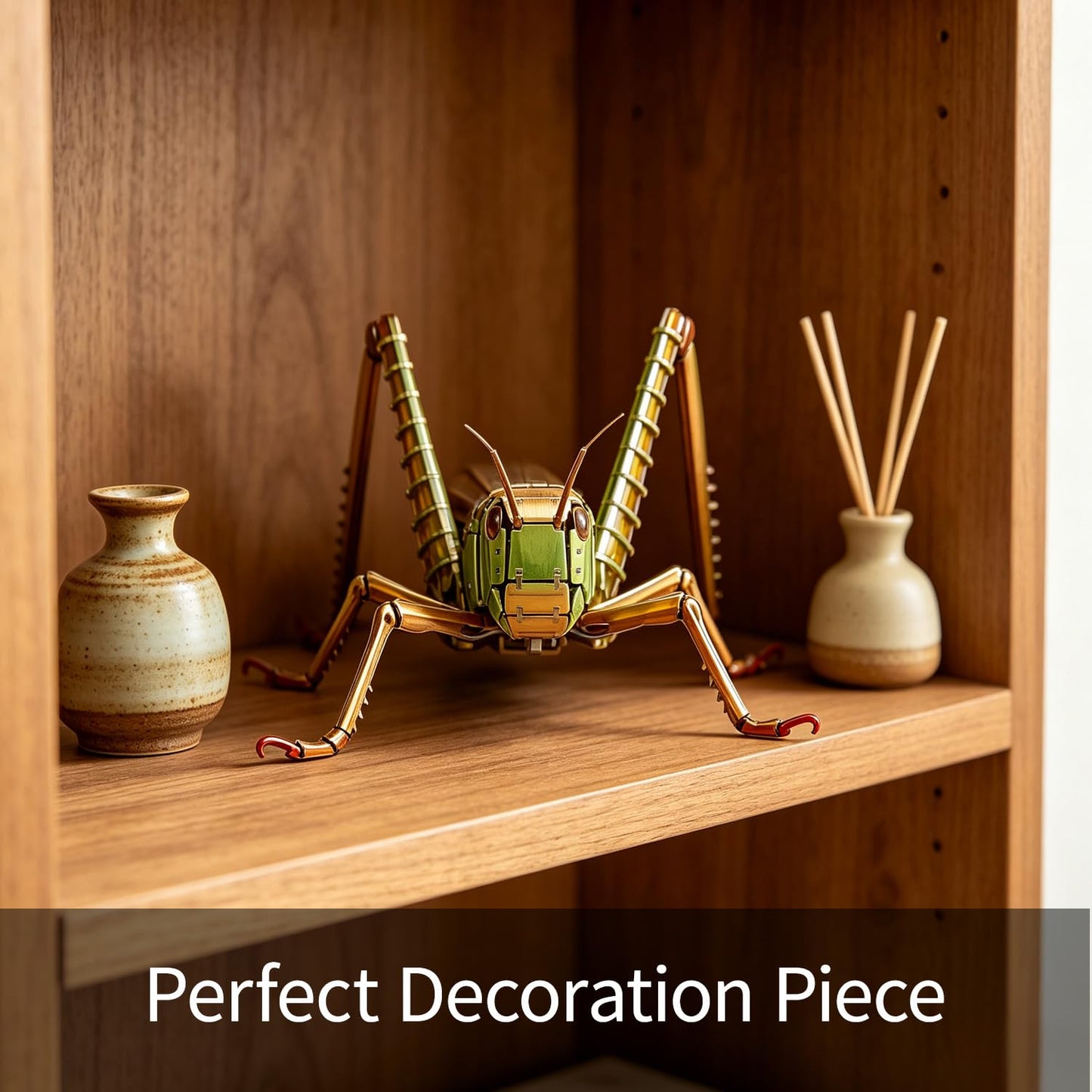 HELLOTOY 3D Acrylic Insects Puzzles DIY Bug Model Kit for Teenagers Educational Display Nature Decoration Figurine Sculpture (Grasshopper)