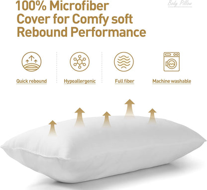 ACANVA Soft Long Body Pillow for Side Sleepers - Ideal for Adults and Pregnancy