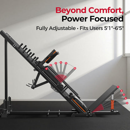 FEIERDUN 3‑in‑1 Leg Press Hack Squat Machine with Stretch Board – Adjustable Leg Press Machine for Home Gym with Full Range of Motion & Ultra-Quiet Pulley System