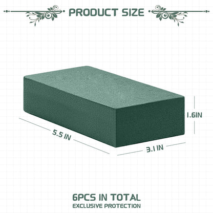 10 Pcs Floral Foam Blocks, Foam for Flower Arrangements(5.5"L x 3.1"W x 1.7"H), Green Dry & Wet Flower Foam, Florist Foam for DIY Crafts, Wedding, Birthdays, Home Decorations