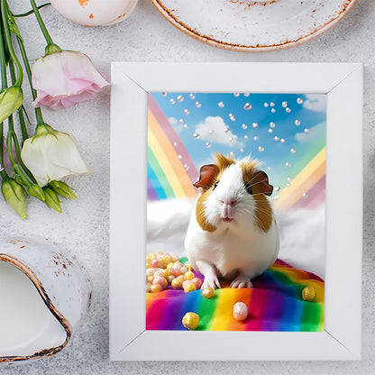EATUKYIC Diamond Painting Kits for Adults Cartoon Animal Diamond Art DIY Rainbow Guinea Pig Full Drill Crystal Rhinestone Arts and Crafts, Gem Art Painting with Diamond Home Wall Decor 12x16 inch