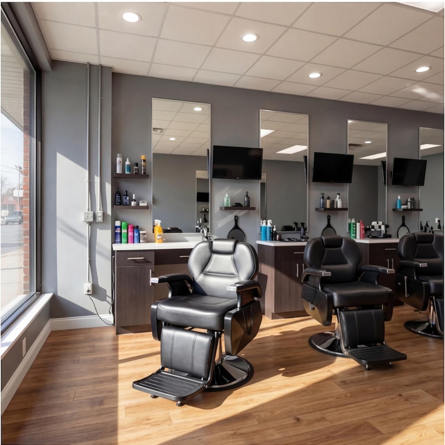 Artist hand Black All Purpose Hydraulic Recline Barber Chair Salon Beauty Styling Chair for Beauty Shop