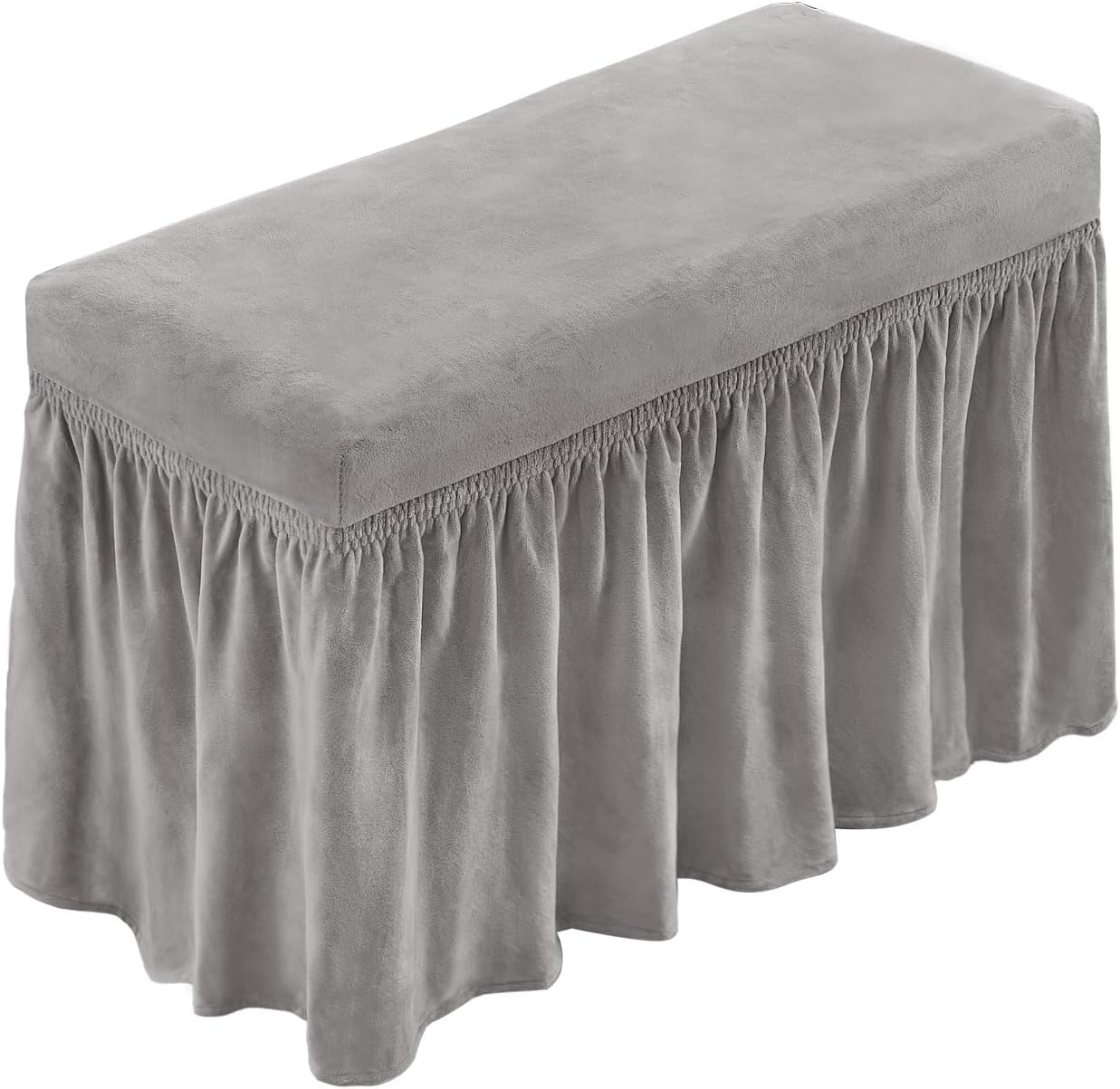 NICEEC Spandex Stretch Piano Bench Cover with Skirt Removable Ottoman Cover Rectangular Washable Stool Slipcover
