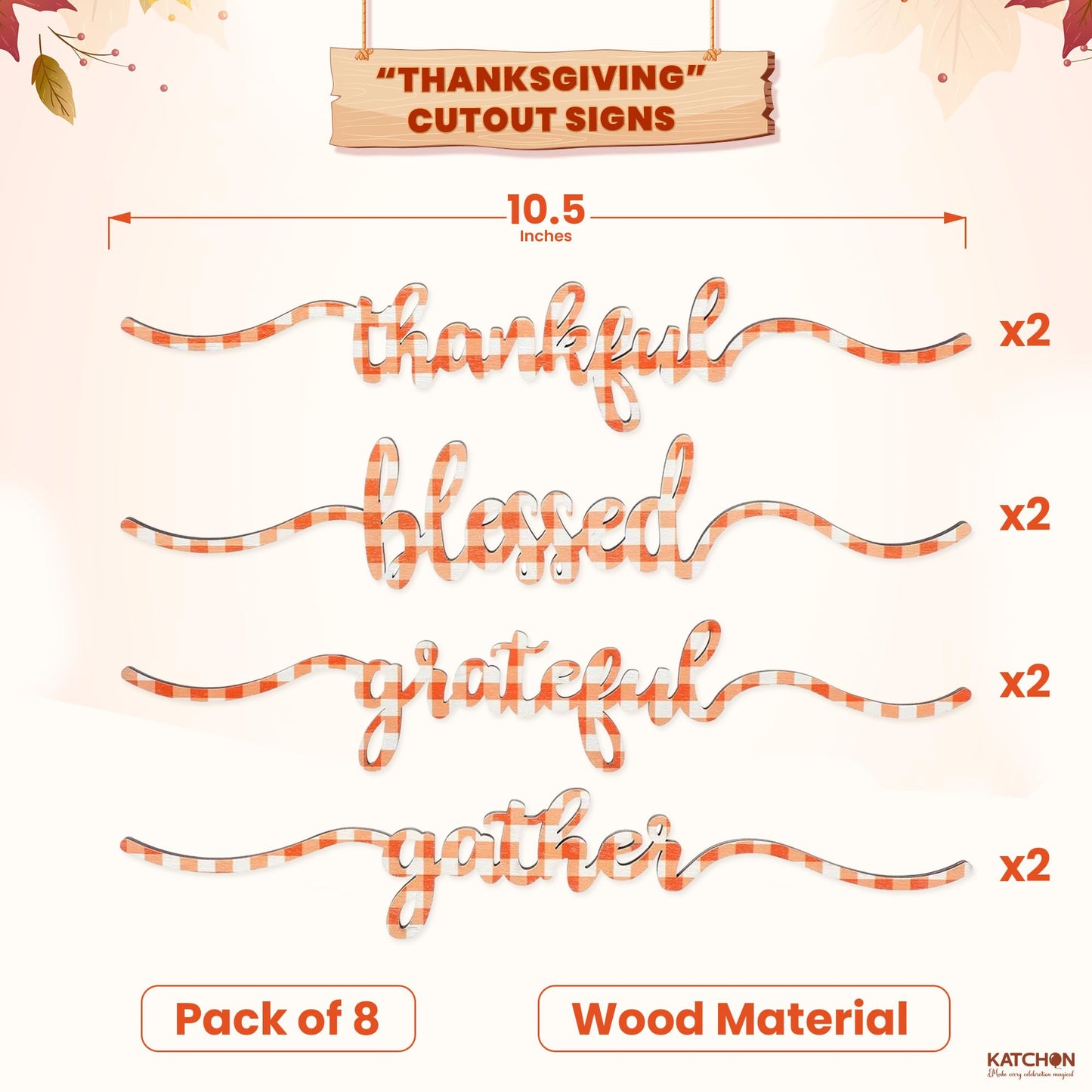 KatchOn, Pumpkin Table Centerpieces And Thanksgiving Wooden Cutout Sign Set – Pack of 14 | Honeycomb Paper Pumpkins And Thankful Blessed Grateful Word Signs For Thanksgiving Table And Fall Decorations