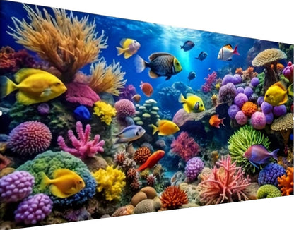 BOHADIY 5D Fish Diamond Art Kits for Adults, DIY Large Size Marine Life Diamond Painting Full Round Drill Crystal Art - Craft Cross Stitch Embroidery for Home Wall & Office Decor 27.5 X 15.7inch