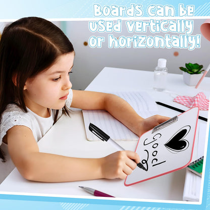 Seajan 4 Set Writing Slant Board with Stand, 15°-75° Desktop Whiteboard Dry Erase Clipboard 12x9 Inch Portable Reusable Handwriting Practice Teacher Office Supplies for Reading Drawing Studying
