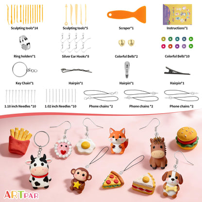 Artpar 92 Colors Polymer Clay Kits,Modeling Clay with Sculpting Tools & Accessory,Oven Baked Molding Clay, Non-Sticky DIY Art and Craft Gifts for Children and Artists