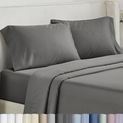 California Design Den King Pillow Cases - Soft & Silky 500 Thread Count 100% Cotton Sateen, Dark Gray | Set of 2
