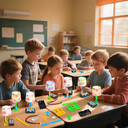Bulk STEM Kits - 8 Set Electric Light Engineering Circuit Kit, Science Experiments Building Toys for Ages 8-12, STEM Girls Boys Arts and Crafts, Table Lamps for Kids Activities 8-10 10-12 14