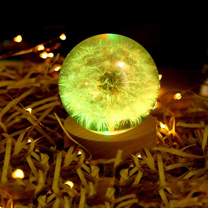 Voaesdk 4 inch Large Sphere Round Light Resin Mold,LED Silicone Resina Mould with 1Pcs USB Powered Wooden Lighted Base Stand for DIY Table Crafts Party Wedding Desktop Lamp Home Decor