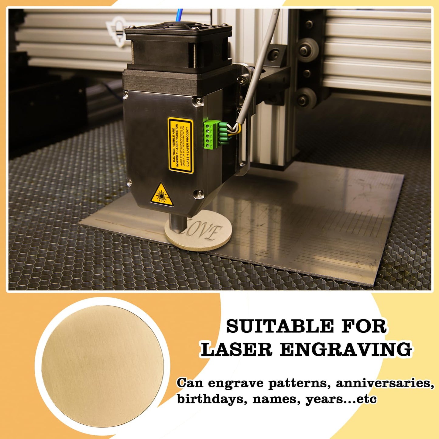 10 Pieces Blank Challenge Coin Brass Laser Engraving Blanks 40mm Diameter Full Flat Surface Coin Blanks with Acrylic Protection Box Pattern for DIY Crafts Engraving(Thickness 2mm)