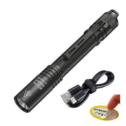 Nitecore MT2A Pro EDC Flashlight, 1000 Lumen, USB-C Rechargeable, 2X AA Battery Compatible Slim Penlight, Including NitecoreS Sticker