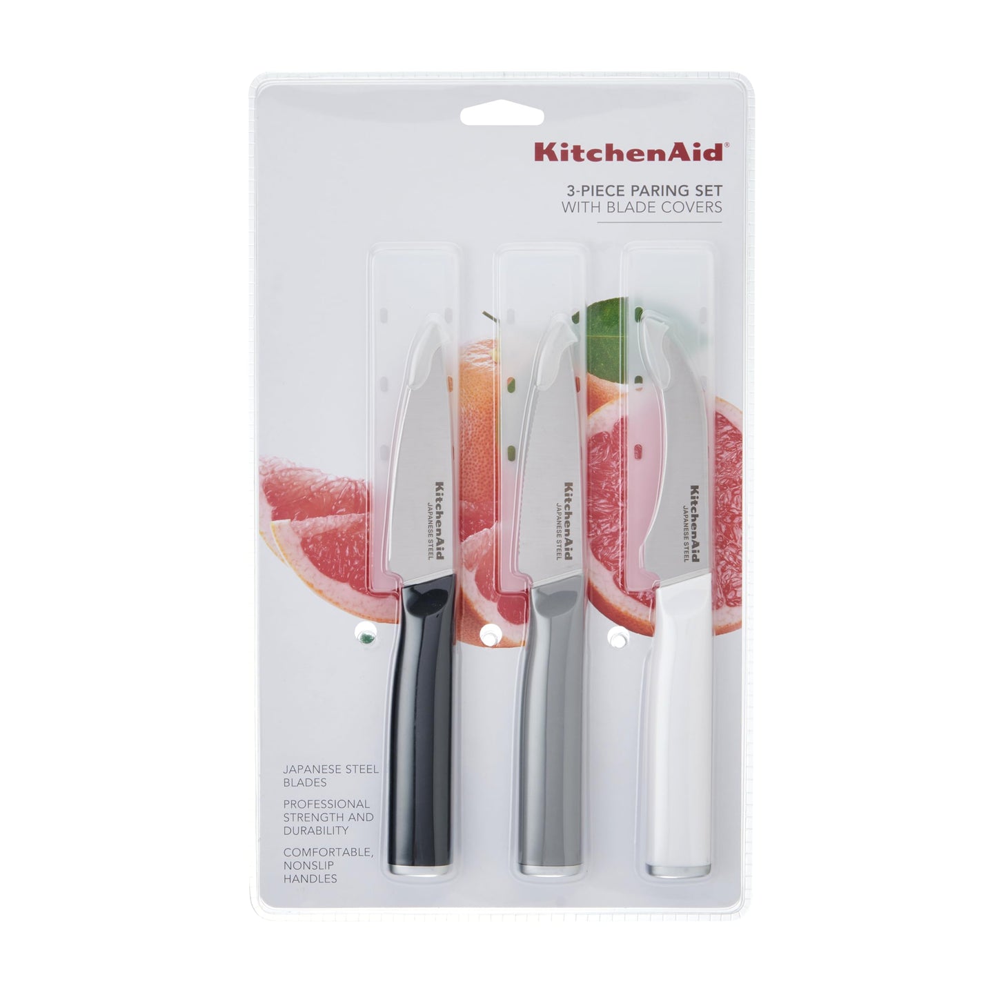 KitchenAid Paring Knife Set, Stainless Steel Kitchen Knife Set, Razor-Sharp Blades, 3 Piece, Multicolor