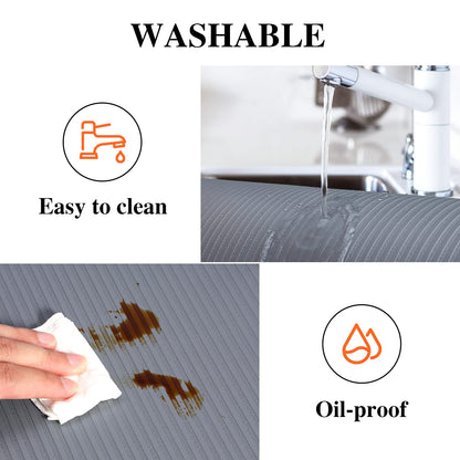 Mcrbeay Shelf Liner Non Adhesive, Washable Cabinet Liners for Shelves, Waterproof Durable Non-Slip Drawer Liners for Kitchen Cabinets, Cupboard, Pantry, Gray 12" X 20'