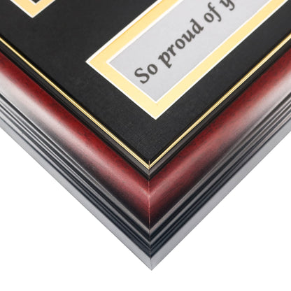 GMFrames Graduation Photo Shadow Box Frame with Tassel Holder for 4x6 Pictures,Solid Wood Real Glass,Black over Gold Double Mat,Wall & Tabletop Design