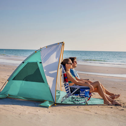 WolfWise 2-3 Person Portable Beach Tent UPF 50+ Sun Shade Canopy Umbrella with Extendable Floor, Mint Green
