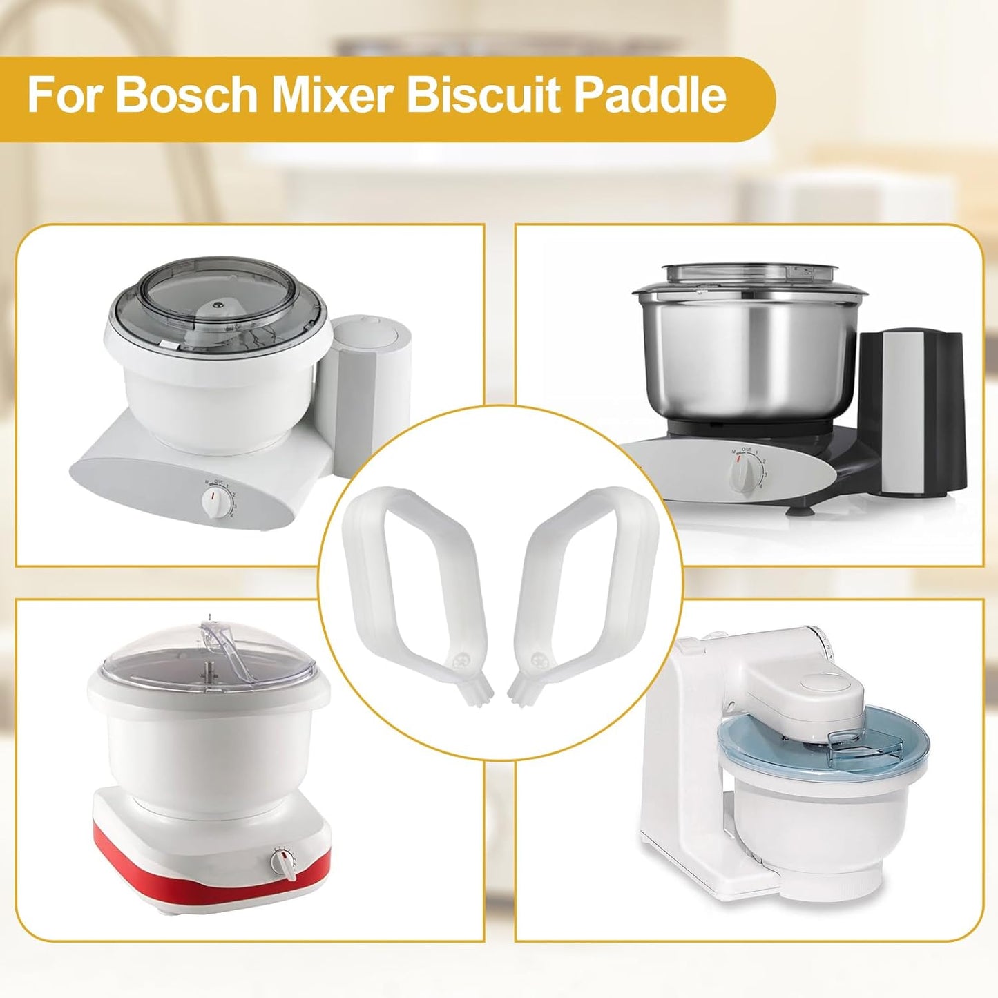 Cookie Paddles for Bosch Mixers, Household Kitchen Cake Paddles Compatible with Universal Plus & NutriMill (Pack of 2)