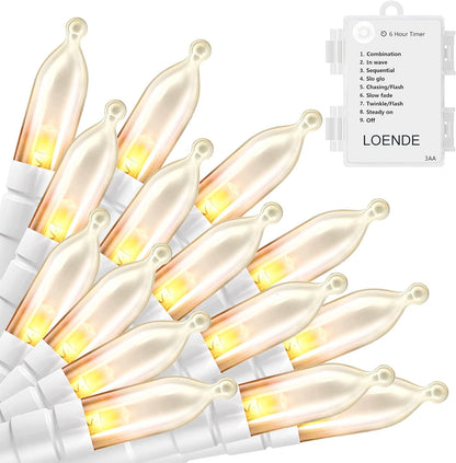 LED Mini Lights with Timer, 18ft 50 LED Battery Operated String Lights, Warm White for Indoor Outdoor Decor