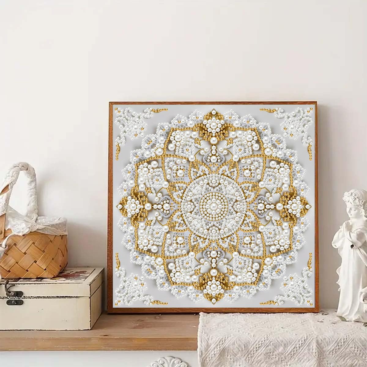GEMFAMILY 5D Diamond Painting Kits for Adults,DIY Special Shaped Diamond Art Kit for Mandala,Pearl Diamond Dots Painting Crystal Rhinestone Gem Art for Home Wall Decor 11.8 X 11.8 Inch