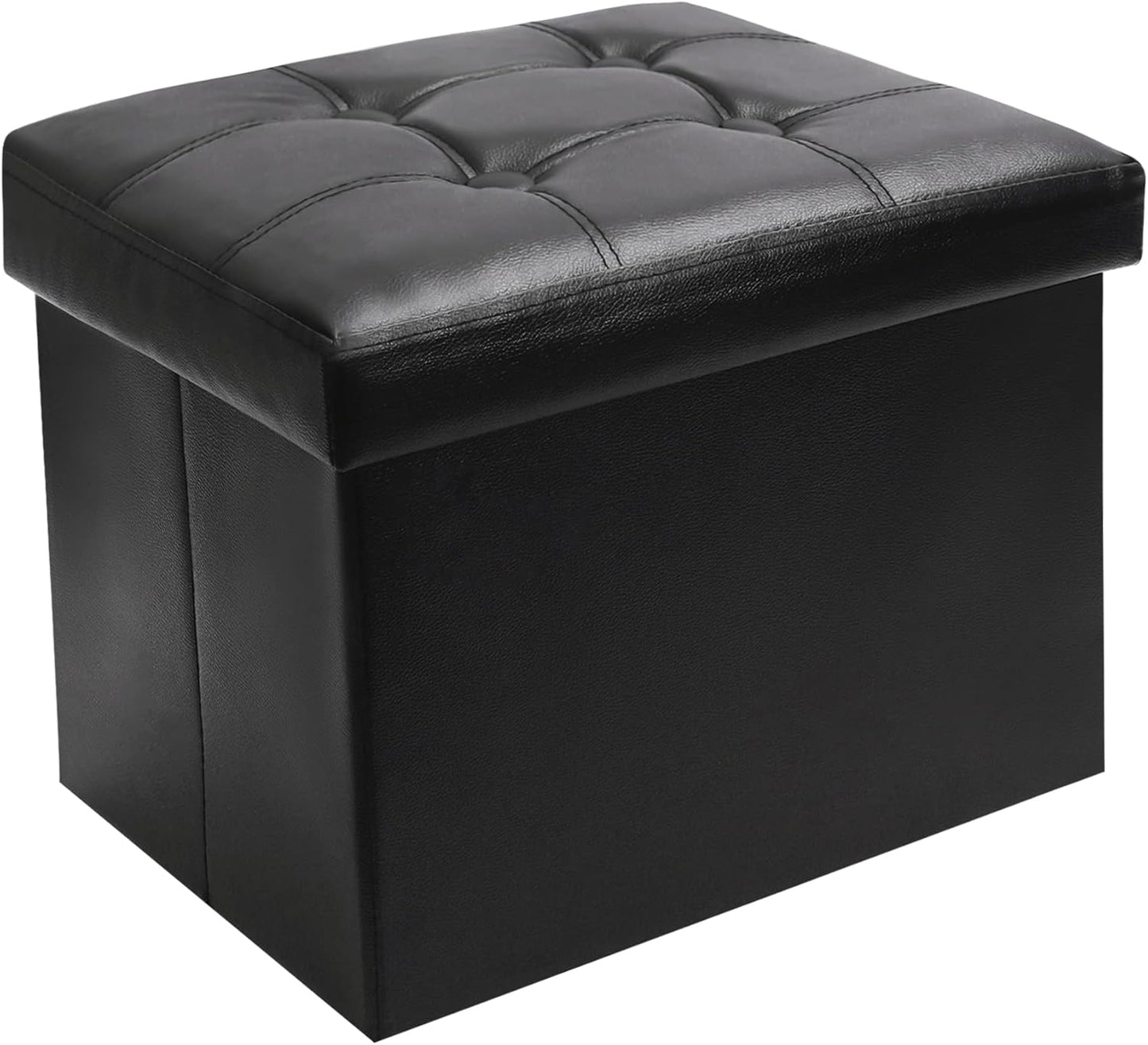 SOYOTA Storage Ottoman Cube Storage Ottoman as Foot Stool, Foot Rest & Stepping Stool - Folding Storage Ottoman
