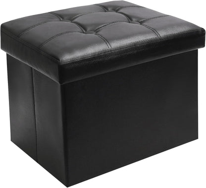 SOYOTA Storage Ottoman Cube Storage Ottoman as Foot Stool, Foot Rest & Stepping Stool - Folding Storage Ottoman