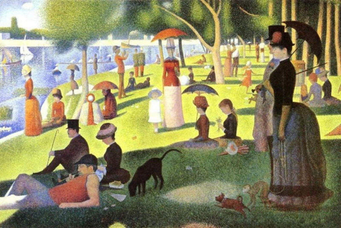 5D（A Sunday Afternoon on The Island of La Grande Jatte）Georges Seurat Diamond Painting Kits for Adults Kids, Full Drill Round Crystal Rhinestone Diamond Art Craft Canvas for Home Wall Deco(12X16Inch)