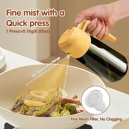 YARRAMATE Dark Green Glass Oil Sprayer - 2-in-1 Light-Blocking Cooking Dispenser | 16oz Food-Grade Mister