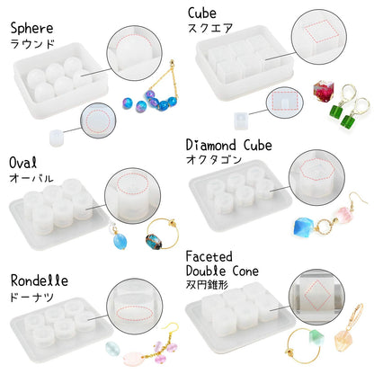 Beads Resin Molds with Hole for Gemstone Cabochon Jewelry Casting 14-Count