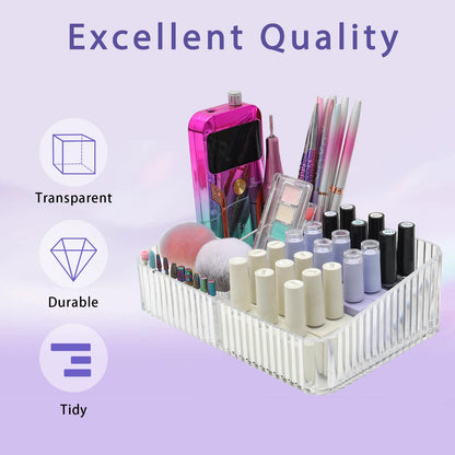 heemeei Nail Drill Machine & Bits Storage Box, 10 Holes Transparent Acrylic Drill Bit Holder, Plastic Nail Drill Tool Displayer Holder Case for Nails, Professional Nail Drill Grinding Bit Organizer